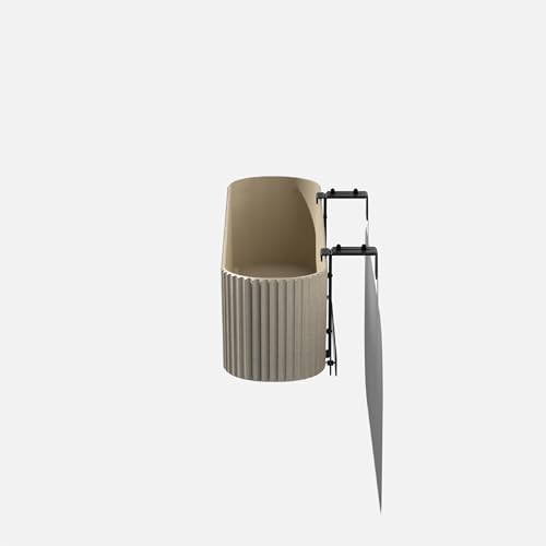 veradek demi series railing planter - round window, front angle view