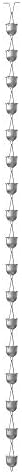 rain chains direct - flutes rain chain, front angle view