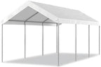 aoxun 10x20 ft heavy duty carport, adjustable height, front angle view