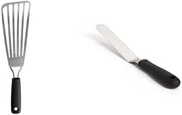 OXO Good Grips Stainless Steel Fish Turner and OXO Good Grips Bent Icing Spatula Bundle