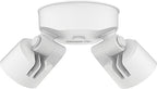lithonia lighting homeguard 2-light led outdoor flood lights, front angle view