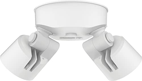 lithonia lighting homeguard 2-light led outdoor flood lights, front angle view