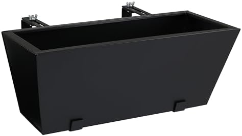 birdrock home 2pk metal railing planter box |, front angle view