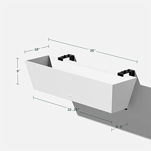 veradek pure series railing planter - tapered window shown in use