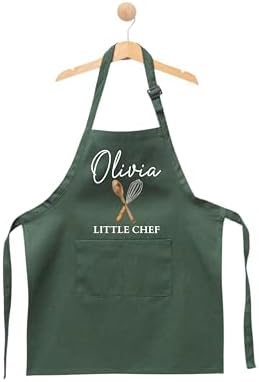 Personalized Kids Apron, Custom Little Chef with Name, Youth Apron with Name, Cooking and Baking Gift for Children, Custom Name Children Cooking Class Bib, Toddler Chef Outfit with Custom Name