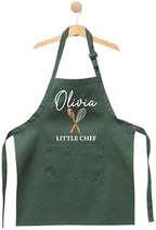 Personalized Kids Apron, Custom Little Chef with Name, Youth Apron with Name, Cooking and Baking Gift for Children, Custom Name Children Cooking Class Bib, Toddler Chef Outfit with Custom Name
