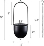 metal hanging planters set of 2 with 6, close-up detail