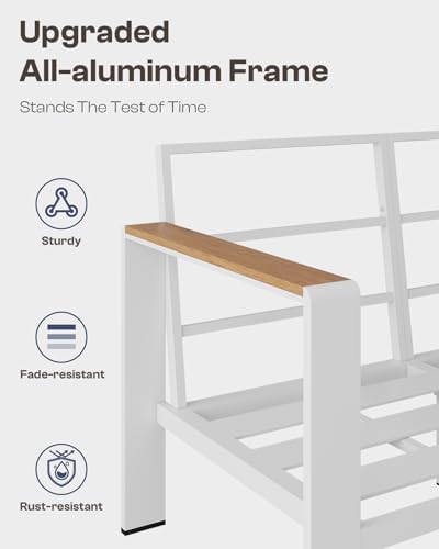 aluminum outdoor patio furniture set with coffee table, package contents