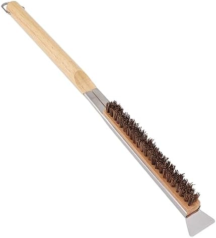 Pizza Oven Brush Scraper Detachable Handle Coconut Fiber Outdoor Accessories