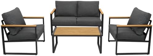 4 pieces metal patio furniture set for outdoor on a desk or shelf