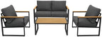 4 pieces metal patio furniture set for outdoor on a desk or shelf
