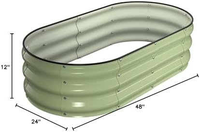 winpull raised garden bed kit, 4x2x1 ft galvanized, front angle view