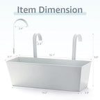 metal railing planters, 16 inch large rectangular hanging shown in use