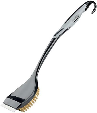 Libman 529 Extra-Long Handle Grill Brush with Scraper, Black