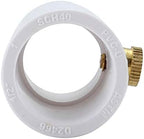 cozycabin 1/2 inch pvc splitter with brass mist showing dimensions