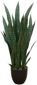 nearly natural 35in artificial snake plant with black, main product view