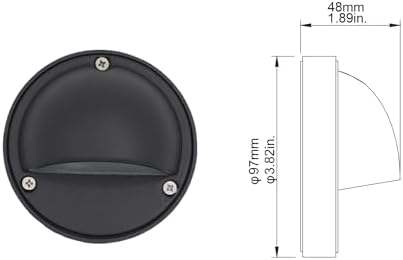 lumina lighting® 2w led deck lights (2 pack) showing dimensions
