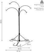 sunnydaze 4-arm hanging basket plant stand with adjustable, close-up detail