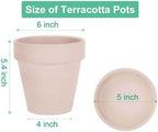 vensovo 6 inch pink terracotta & clay pots shown in use