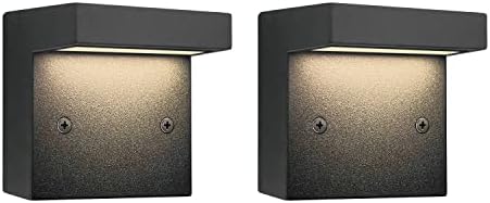 2-Pack Low Voltage LED Deck Lights, Landscape Step Wall Stair Railing Post Lighting with 3W Integrated LED Chips, IP65 Waterproof for Outdoor, Die-cast Aluminum, Black Powder Coated Finish
