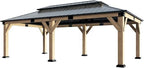 amerlife 12x20ft outdoor carport with galvanized double roof, front angle view