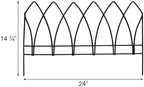 panacea 89523 gothic arch border fence, black, 15", side view