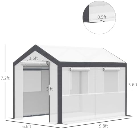 outsunny 10' x 7' x 7' greenhouse walk-in on a desk or shelf