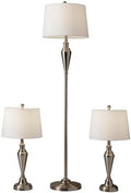 adesso 3-piece lamp set, antique brass & white, main product view