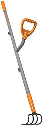 ergieshovel 54" ergonomic steel garden cultivator w/ d shown in use