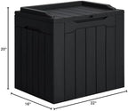 jummico 31 gallon resin deck box waterproof outdoor, front angle view