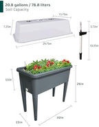 20.8 gallon vinyl plant box with legs and, close-up detail