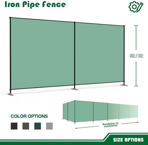5'hx12'w outdoor freestanding privacy screen fence panels with, close-up detail
