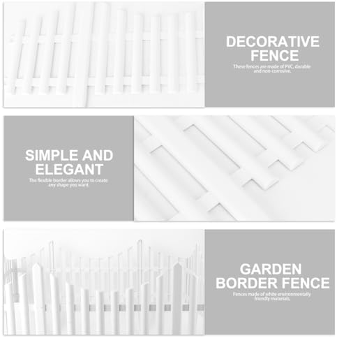 flexible picket fence garden border, plastic decorative landscape, side view