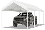aoxun 10x20 ft carport, heavy duty car canopy, front angle view