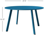 grand patio 28-inch round steel coffee table, outdoor, close-up detail