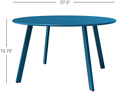 grand patio 28-inch round steel coffee table, outdoor, close-up detail