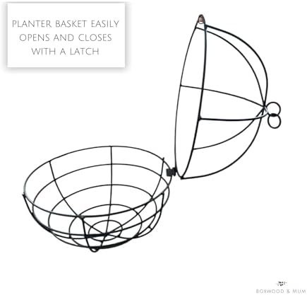 large wrought iron hanging globe planter – amish on a desk or shelf