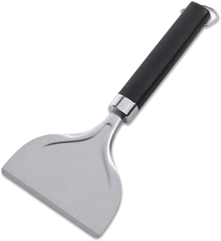 Weber® Griddle Scraper, Stainless Steel Griddle Tool | Non‑Slip Easy‑Grip Handle with Hang Loop for Efficient Grease & Grime Removal, Dishwasher Safe - Griddle Accessory