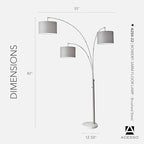 adesso 4250-22 bowery 3-arm arc lamp, 74 in, package contents