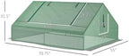 outsunny 71" x 55" x 32" mini greenhouse on a desk or shelf