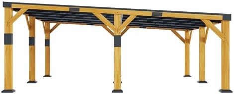 jocisland 20x20x9.2 ft heavy duty cedar wood carport, view 9