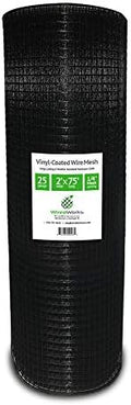 25 Gauge Vinyl Coated Wire Mesh Roll, Hardware Cloth (75' x 2' x 1/4" 25 Gauge)