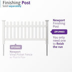wambam newport picket fence, white vinyl diy no showing dimensions
