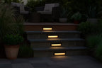 hinkley landscape lighting taper wide horizontal 12v deck, close-up detail