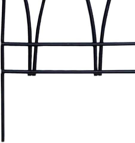 panacea 89523 gothic arch border fence, black, 15", front angle view