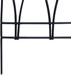 panacea 89523 gothic arch border fence, black, 15", front angle view