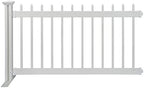zippity kensington portable event fence, white vinyl freestanding on a desk or shelf