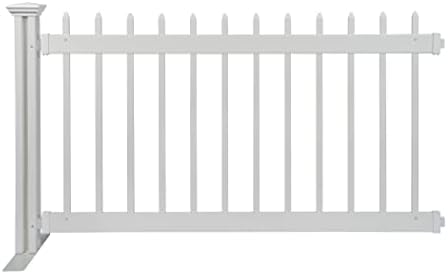 zippity kensington portable event fence, white vinyl freestanding on a desk or shelf