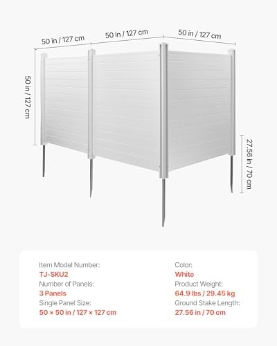 vevor outdoor privacy screen 50in w x 50in on a desk or shelf