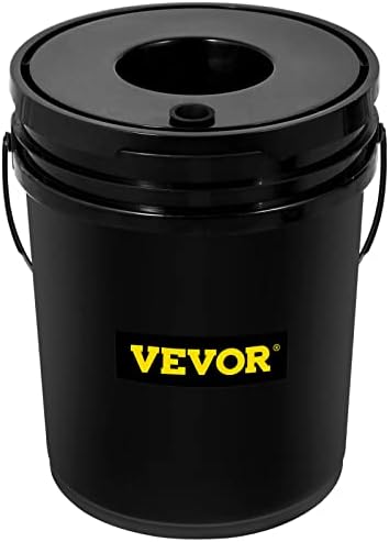 vevor 5 buckets dwc hydroponic system, 5 gallon, side view